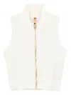 Balmain High Neck Sleeveless Zip Top In Neutral