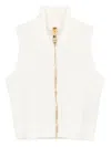Balmain High Neck Sleeveless Zip Top In White