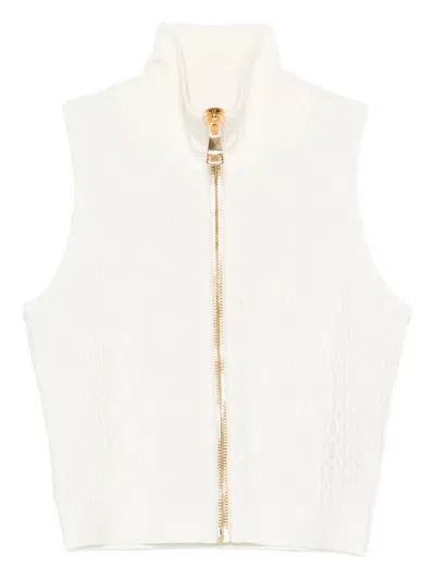 BALMAIN BALMAIN HIGH-NECK ZIP-UP TOP