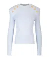 Balmain Knit Jumper With Button Accents In White
