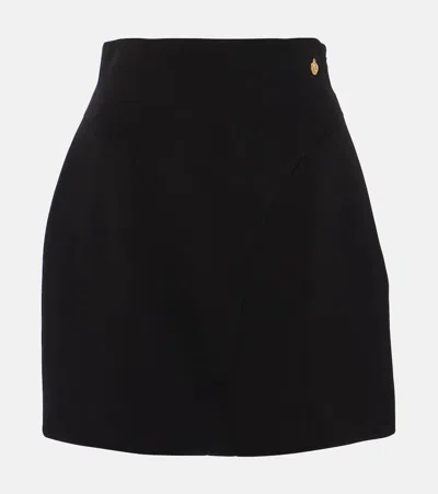 Balmain High-rise Crêpe Miniskirt In Black