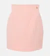 Balmain High-rise Crêpe Miniskirt In Pink