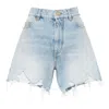 Balmain Mid-rise Frayed Denim Shorts