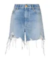 Balmain Woman Denim Shorts Blue Size 10 Cotton In Blue