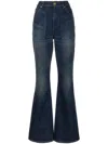 Balmain High-rise Flared Jeans In Blau