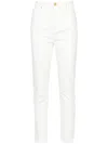 Balmain High Waist Slim Fit Jeans In White