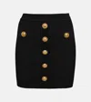 Balmain Button Embellished Knitted Mini Skirt In Black