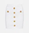 Balmain Viscose Blend Skirt With Iconic Buttons In White