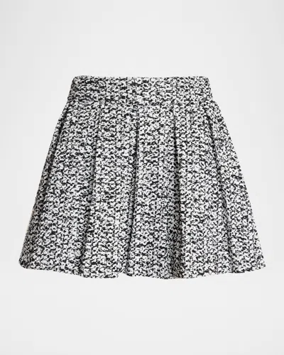 Balmain High-rise Pleated Tweed Mini Skirt In Multi