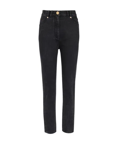 Balmain High-rise Slim-cut Jeans In Black