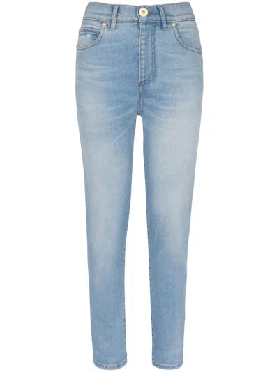 Balmain High-rise Slim-cut Jeans In Blue
