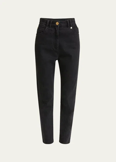 Balmain High-rise Slim-fit Jeans In Washed Black