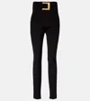 Balmain High-rise Slim Pants In Black