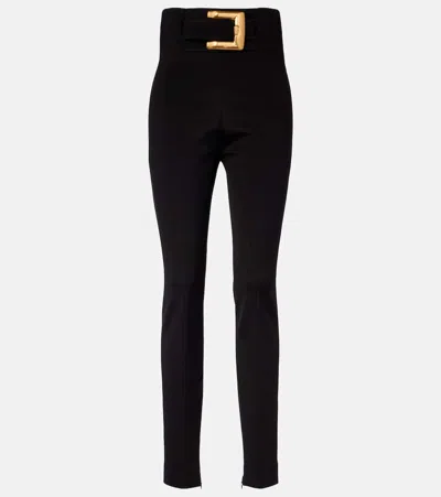 Balmain High-rise Slim Pants In Black
