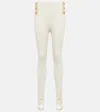 Balmain High-rise Stirrup Leggings In Naturel/or
