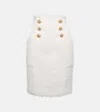 Balmain High-rise Tweed Miniskirt In White