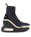 Balmain High-top Fabric Sneakers In Black