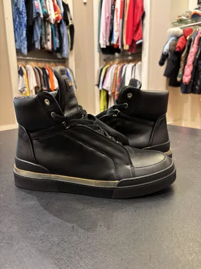 Pre-owned Balmain High Top Sneakers In Black