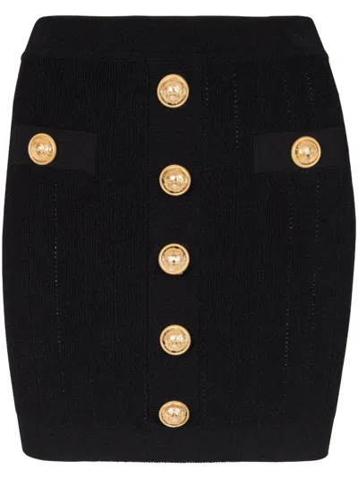 BALMAIN BALMAIN HIGH WAIST BUTTONED MINI SKIRT