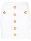 Balmain High Waist Buttoned Mini Skirt In White