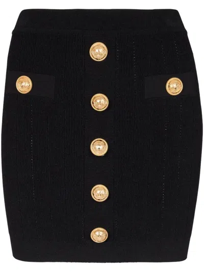 BALMAIN BALMAIN HIGH WAIST BUTTONED MINI SKIRT
