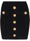 Balmain Women High Waist Buttoned Mini Skirt In Black