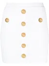 Balmain Knit Mini Skirt With Embossed Buttons Women In White