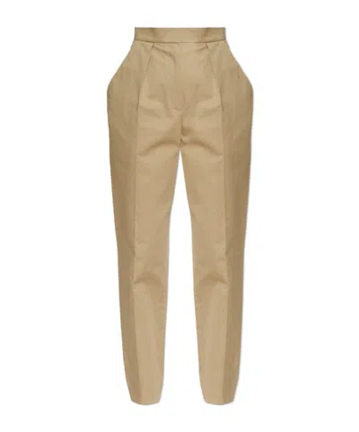 Balmain High Waist Casual Pants In Nude