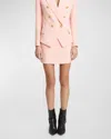 Balmain High-waist Crepe Mini Skirt In Salmon