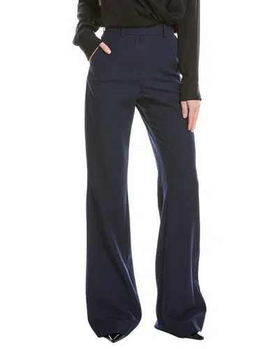 Balmain High Waist Flare Wool Pant In Black