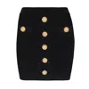 Balmain Buttoned High-waist Ribbed Skirts