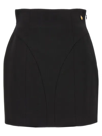 Balmain High Waist Miniskirt In Black