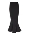 Balmain Ruffled-hem Midi Skirt In Black