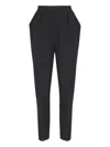 Balmain High Waist Pleated Tailored Wool Trousers In Black