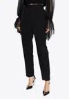 Balmain Tailored Pants Pleated Sash Detail In Black