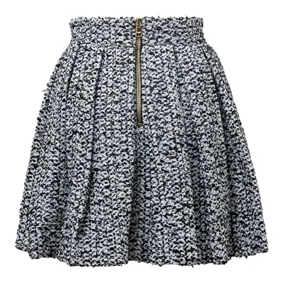 Balmain High-waist Zipped Pleated Skirt In Multi