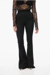 Balmain High-waisted Bootcut Pants With Satin Side Bands