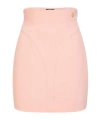 Balmain High Waist Viscose Crepe Mini Skirt In Pink