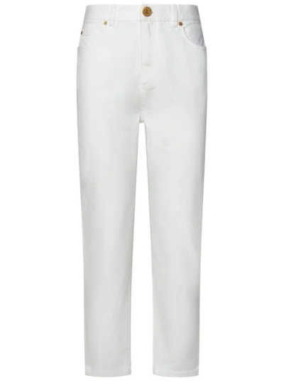 Balmain High-waisted Cropped Jeans In White