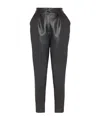 Balmain Faux Leather High-rise Slim Trousers In Black