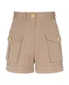 Balmain Grain De Poudre Cargo Shorts In Nude