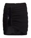 Balmain Asymmetric High Waist Gathered Skirt In Black