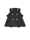 Balmain High-waisted Grain De Poudre Skirt In Black