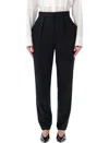 Balmain High-waisted Structured Trousers Featuring Pleats In Black