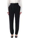 Balmain High-waisted Structured Trousers Featuring Pleats In Black