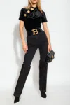 Balmain Logo-plaque Denim Jeans In Black