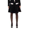 Balmain 2-button Velvet Knit Flared Mini Skirt