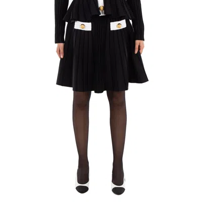 Balmain High-waisted Ribbed-knit Mini Skirt