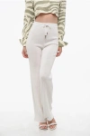 Balmain High-waisted Ribbed Virgin Wool Pants In White