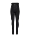 Balmain High-waisted Sheer Knitted Leggings In Black